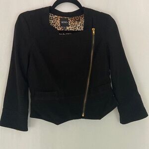 XOXO Black Jacket With Leopard Lining Size M